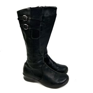 KEEN Bern Baby Bern Black Leather Tall Boots, Size 8